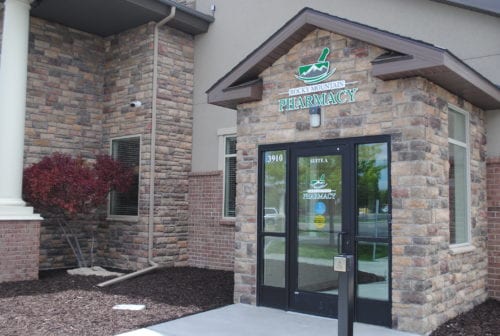 Rocky Mountain Pharmacy front door in Idaho Falls.